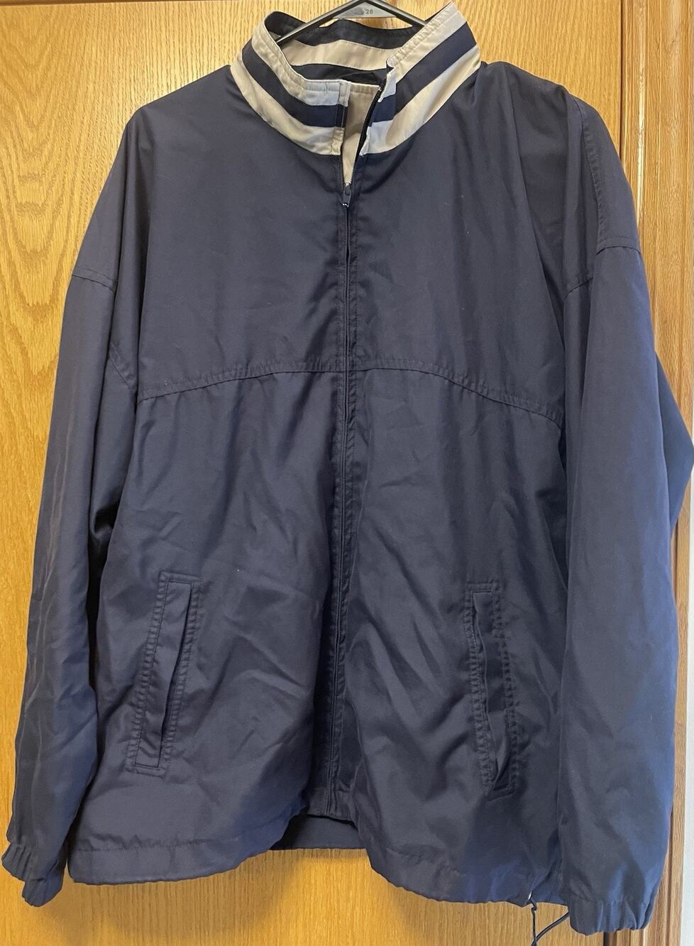 Vintage Cutter And Buck Ladies Large Full Zip Navy Golf Windbreaker Jacket